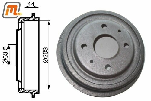 Tamburo freno posteriore ford - tamburo,